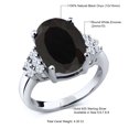 thumbnail image 5 of Gem Stone King 4.30 Cttw Black Onyx Engagement Ring for Women | 925 Sterling Silver | Oval 12X10MM | Gemstone Birthstone | Wedding Engagement Anniversary Promise Ring for Women | Size 5, 5 of 5
