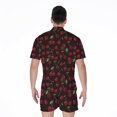 thumbnail image 2 of Cherry Fruit Pattern Short Sleeve Men'S Rompers, Flower Cherry Floral Casual Summer Jumpsuits Outfit, 2 of 4