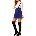 thumbnail image 4 of MODA NOVA Juniors High Waist Lace Up Tie Front A-Line Mini Suspender Skirt, 4 of 6