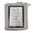 thumbnail image 2 of Cotton House - Organic Cotton Sheet Set, 600 Thread Count, Queen Size, Light Grey, 2 of 2
