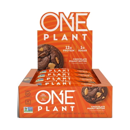 ONE PLANT Protein Bar, Chocolate Peanut Butter, 20g Protein, 12 Ct