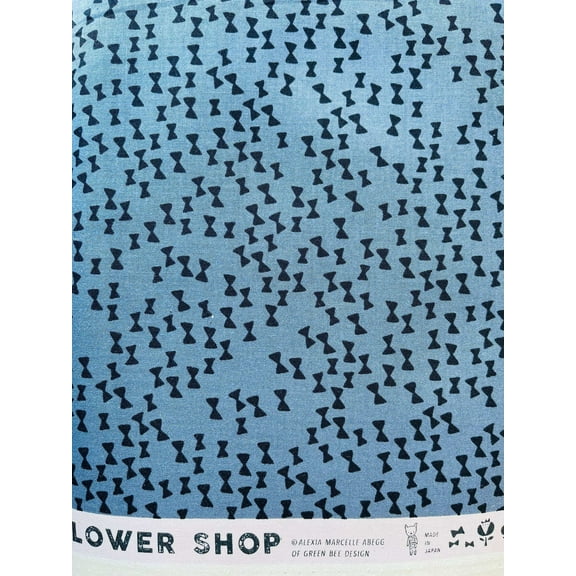 Flower Shop - Bow Ties - Night Unbleached Cotton - Cotton Steel - Quilting Cotton Fabric - A4045-003