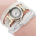 thumbnail image 3 of White Leather Crystal Stones Wrap around The Wrist Watch-86-A, 3 of 3