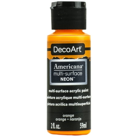 UPC: 0766218074744 | DecoArt Americana Multi-Surface Acrylic Color 2 oz. Neon Orange
