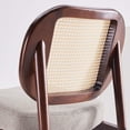 thumbnail image 6 of S-HOME Rattan Back Accent Chair in Variant with Sturdy Wood Frame, Perfect for Reading in Living or Bedroom，khaki, 6 of 8