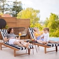 thumbnail image 6 of Outdoor Chaise Lounge Chair Cushion, Replacement Cushions For Patio Furniture, Waterproof Pool Chair Cushions With Headres, Fade Resistant Sun Lounger Cushions（2pc avy and white）, 6 of 6