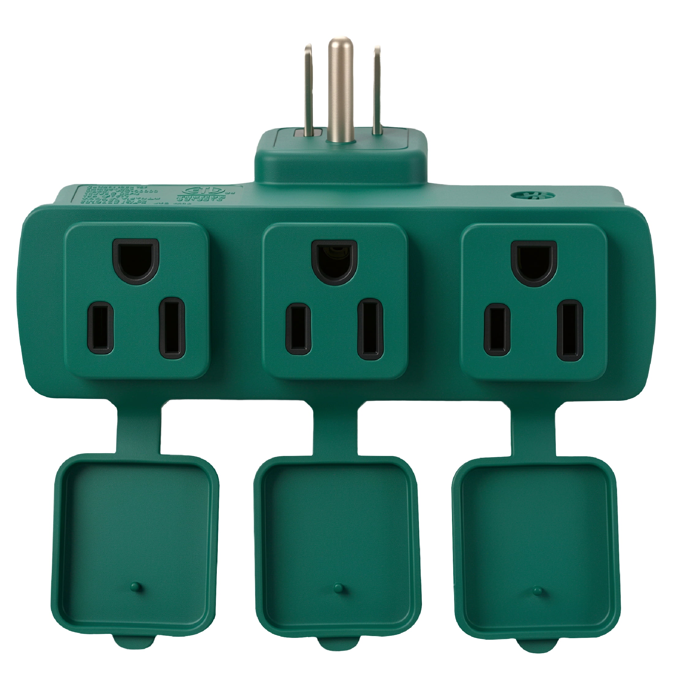 Hyper Tough Indoor/Outdoor 3 Grounded Outlet Adapter - Green