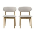 thumbnail image 3 of Christopher Knight Home Modern Upholstery Dining Side Chairs, Curved Back, Wood Frame, Natural+Beige, Set of 2, 3 of 9