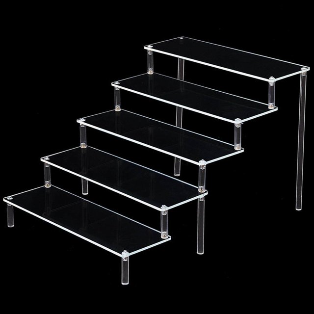 Langgg Clear Acrylic Display Riser Stand Perfume Cosmetics Holder for Decoration 39.5x41.5cx25cm