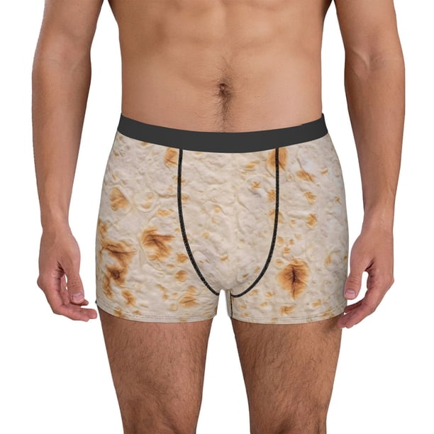 Balery Tortilla Calzoncillos bóxer para hombre, ropa interior de algodón suave y transpirable con cinturilla de nailon-Small