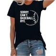 thumbnail image 5 of LYXSSBYX Plus Size Womens Shirts Clearance Women's Baseball Sport Printed T-Shirt with Round Neck and Short Sleeved Top, 5 of 5