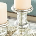 thumbnail image 5 of DecMode 2 Candle Silver Glass Handmade Turned Style Pillar Candle Holder, Set of 2, 5 of 16