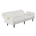 thumbnail image 4 of Zechuan Futon Tufted Back Convertible Sofa 75" Twin Size Bed - Loveseat Sleeper Sofa with Side Packet - White, 4 of 9