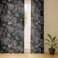 thumbnail image 6 of Vargottam Black Floral And Bird Print Sheer Curtains for Window & Door - 2 Panel Set, 84", Grommet Top, Light Filtering Georgette Drape for Living Room, Bedroom, or Office, 6 of 9