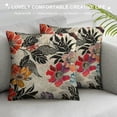thumbnail image 3 of Chilfamy Brown Red Throw Pillow Cover ,Dahlia Flowers Decorative Pillow Cover for Sofa Bed Couch,White Gray Farmhouse Pillow Cover,Elegant Modern Floral Cushion Case 18x18in, 3 of 5