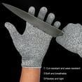 thumbnail image 2 of 3 Pair Cut Resistant Gloves Level 5 Protection Ambidextrous for Kitchen, Garden, Labor, Safety Anti Cutting Gloves for Meat Cutting, Wood Carving, 2 of 7