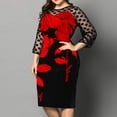 thumbnail image 1 of LSLJS Robe Mode Femme Sexy Grande Taille Manches Longues Imprimé Floral Robe Perspective, 1 of 6