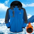 thumbnail image 5 of HOOMEUMY Men's Winter Jacket Warm Thicken Fleece Lined Windproof Waterproof Hooded Outdoor Snow Coat Thick Warm Jacket for Hiking Camping Skiing Snowboarding Blue XXXXXL, 5 of 6
