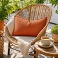thumbnail image 5 of Yardvibe Long Lumbar Throw Pillow, Soft Linen Decorative Pillow, Vintage Farmhouse Textured Accent Cushion for Sofa couch Bedroom living Room (Red), 5 of 6