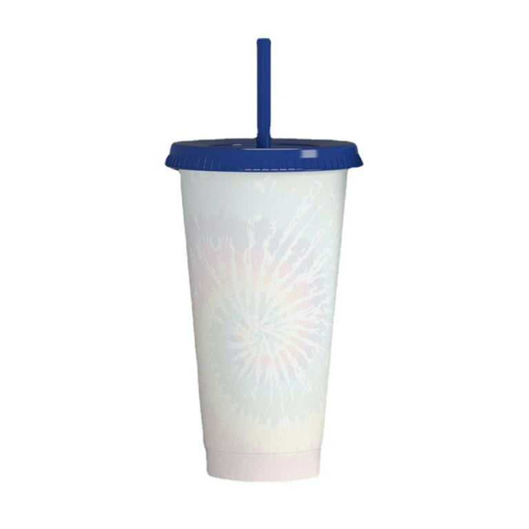 710ml Reusable with Straws Creative Water Cups Changing Colour Cup