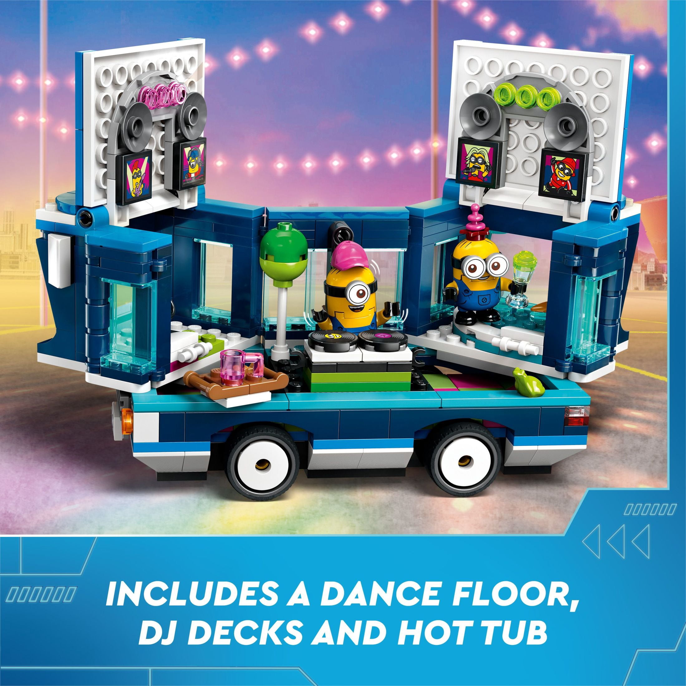 LEGO Despicable Me 4 Minions' Music Party Bus, Minions Toy Playset