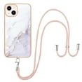 thumbnail image 2 of SaniMore for iPhone 15 Plus 6.7" 2023 Case with Detachable Crossbody Lanyard Shockproof TPU Backplane Marble Pattern Luxury Fashion Anti-drop Slim Lightweight Cover for iPhone 15 Plus, White, 2 of 4