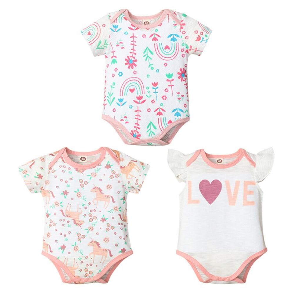 New Baby Infants Bodysuit Romper Short Sleeve White 4 Pack 12-18 Months 
