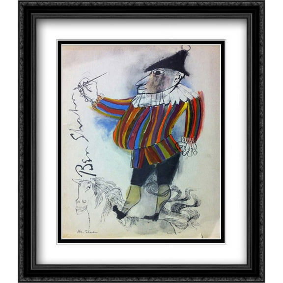 Poster Jan 18 to Feb 12 2x Matted 27x33 Large Black Ornate Framed Art Print by Ben Shahn