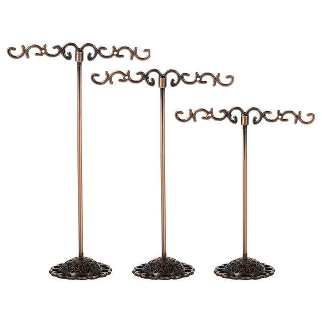Shisuyan Jewelry Organizer Stand Antique Copper 3Pcs 3.1X1.4X5.1In