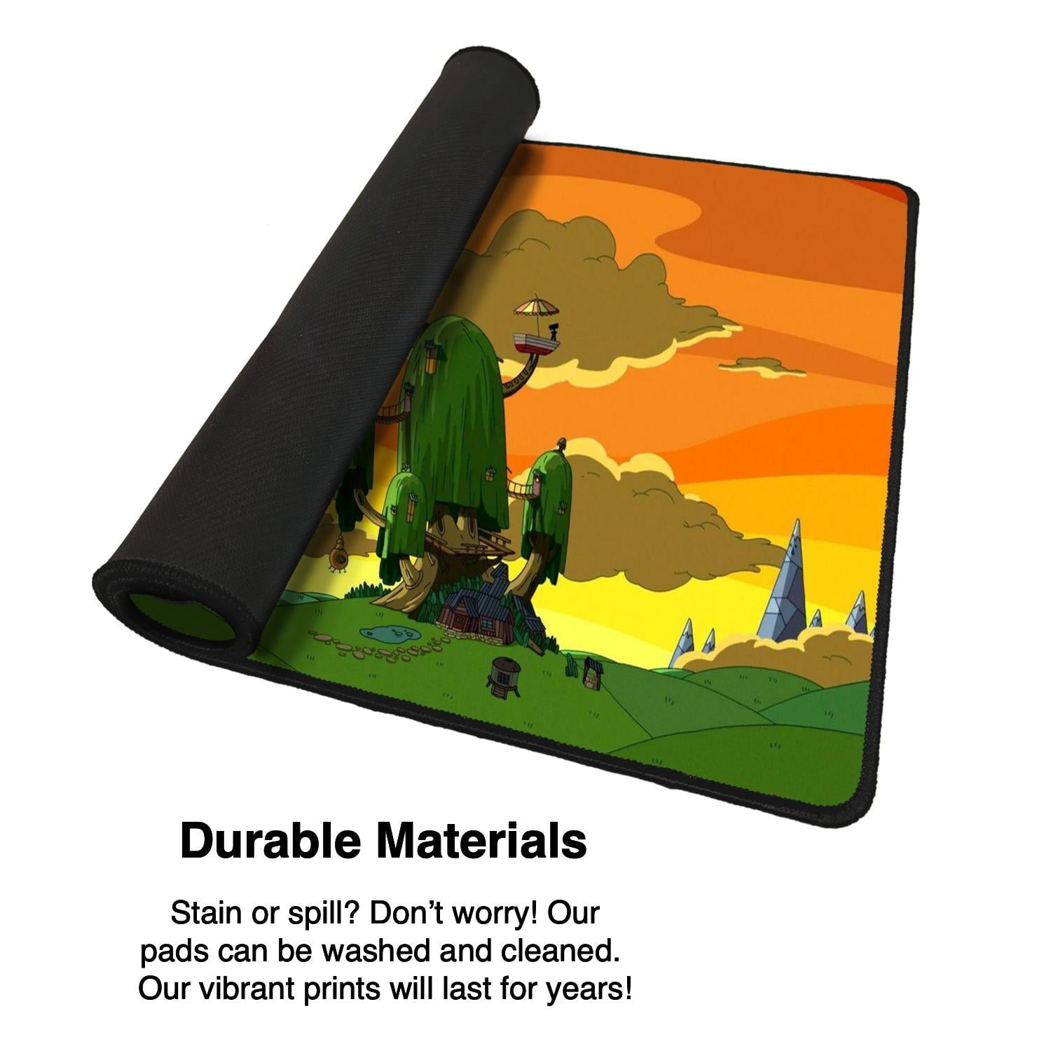Cartoon Fantasy Treehouse Gaming Mouse Pad, Extended Desk Mat, Vibrant Sunset Design