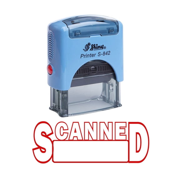 SCANNED Self Inking Rubber Stamp Office Stationary Custom Shiny Stamp