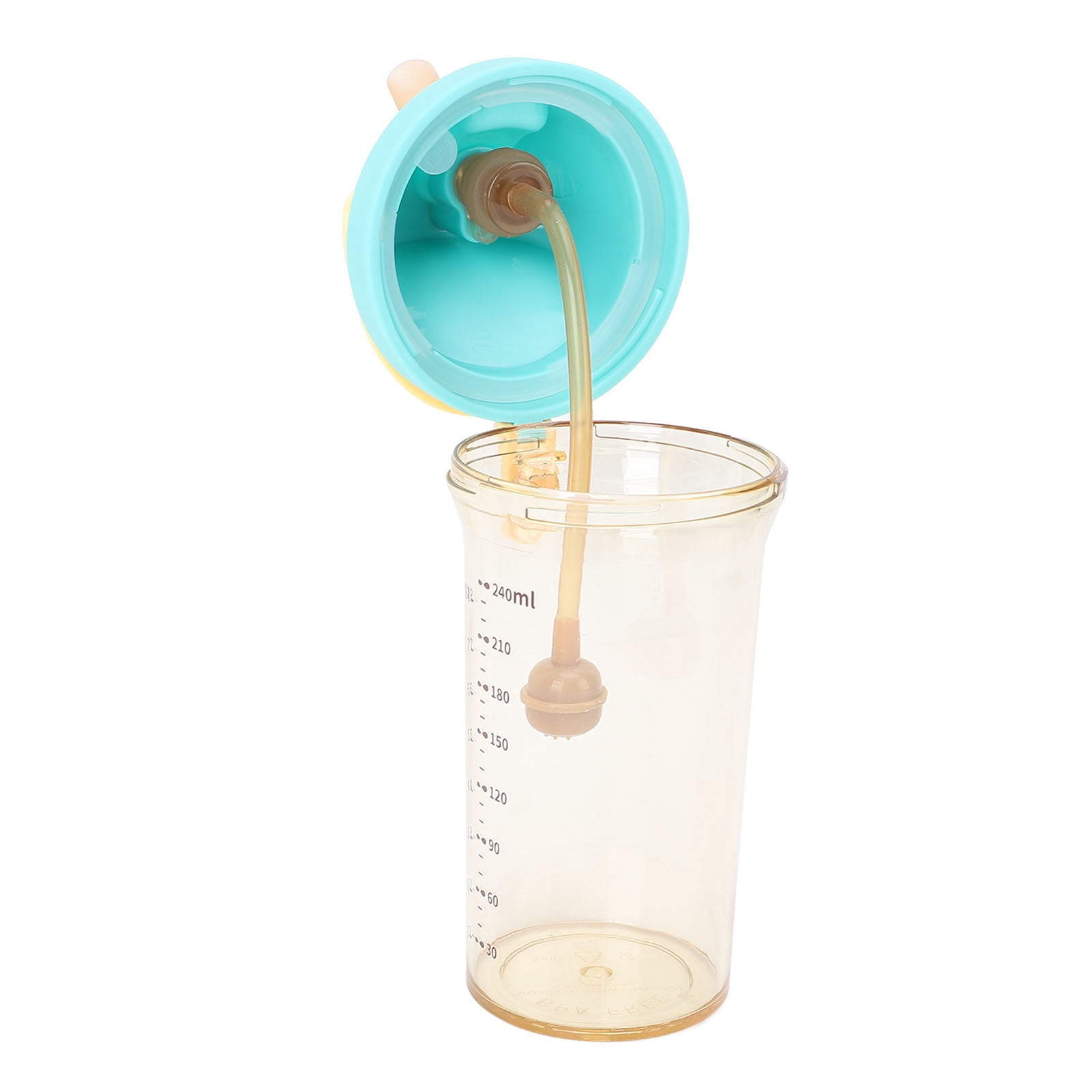 Suodoka 240ml / 8oz Flip Top Baby Water Bottle Wide Neck Weighted Straw Sippy Cup for Infants and Toddlers
