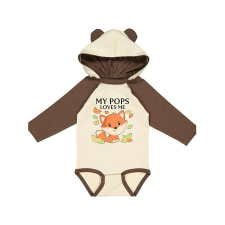 

Inktastic My Pops Loves Me- little fox Gift Baby Boy or Baby Girl Long Sleeve Bodysuit