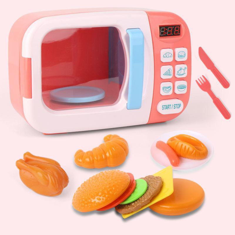 Electronic Kitchen Play Set Kitchen toy Microwave Pink Oven Toy for Kids 