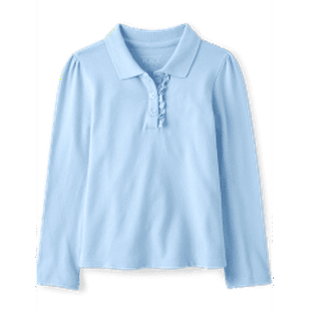 Toddler Girls Uniform Ruffle Pique Polo - daybreak