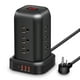 thumbnail image 1 of Toma de corriente Tower Plug Power Strip Tower 12 tomacorrientes, USB*3 Tipo-C*1, Regleta de 5.1 pies con enchufe de 45°, 2000W 13A, Protección superior contra sobretensiones, Protección contra sobre, 1 of 7