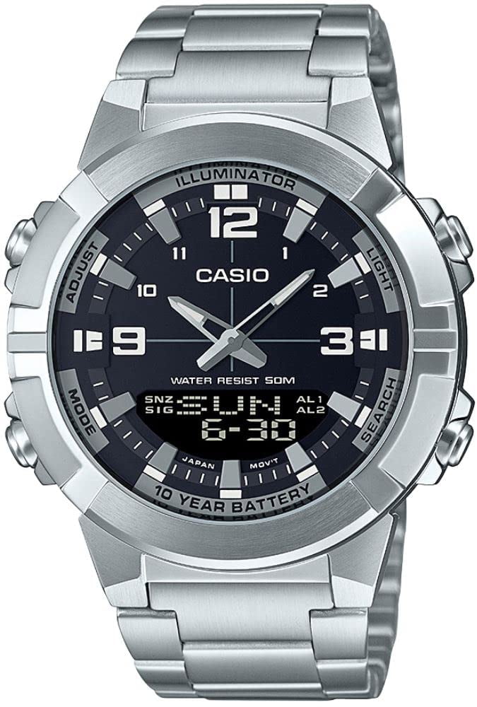 Casio Analog Digital World Time Stainless Steel AMW-870D-1A AMW870D-1 Men's Watch