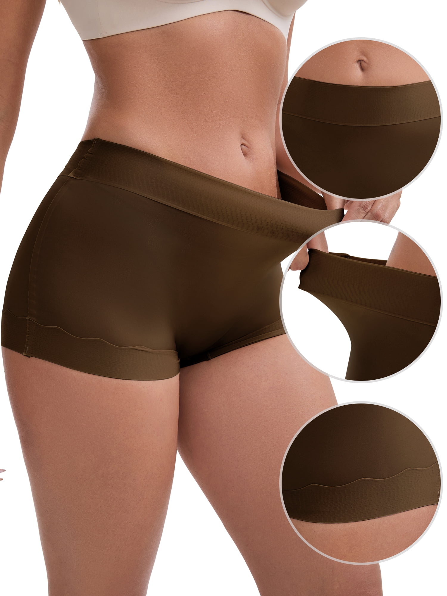 DARING DIVA Women's Butt Lifter Anti Chafing Slimming Shapewear M Brown