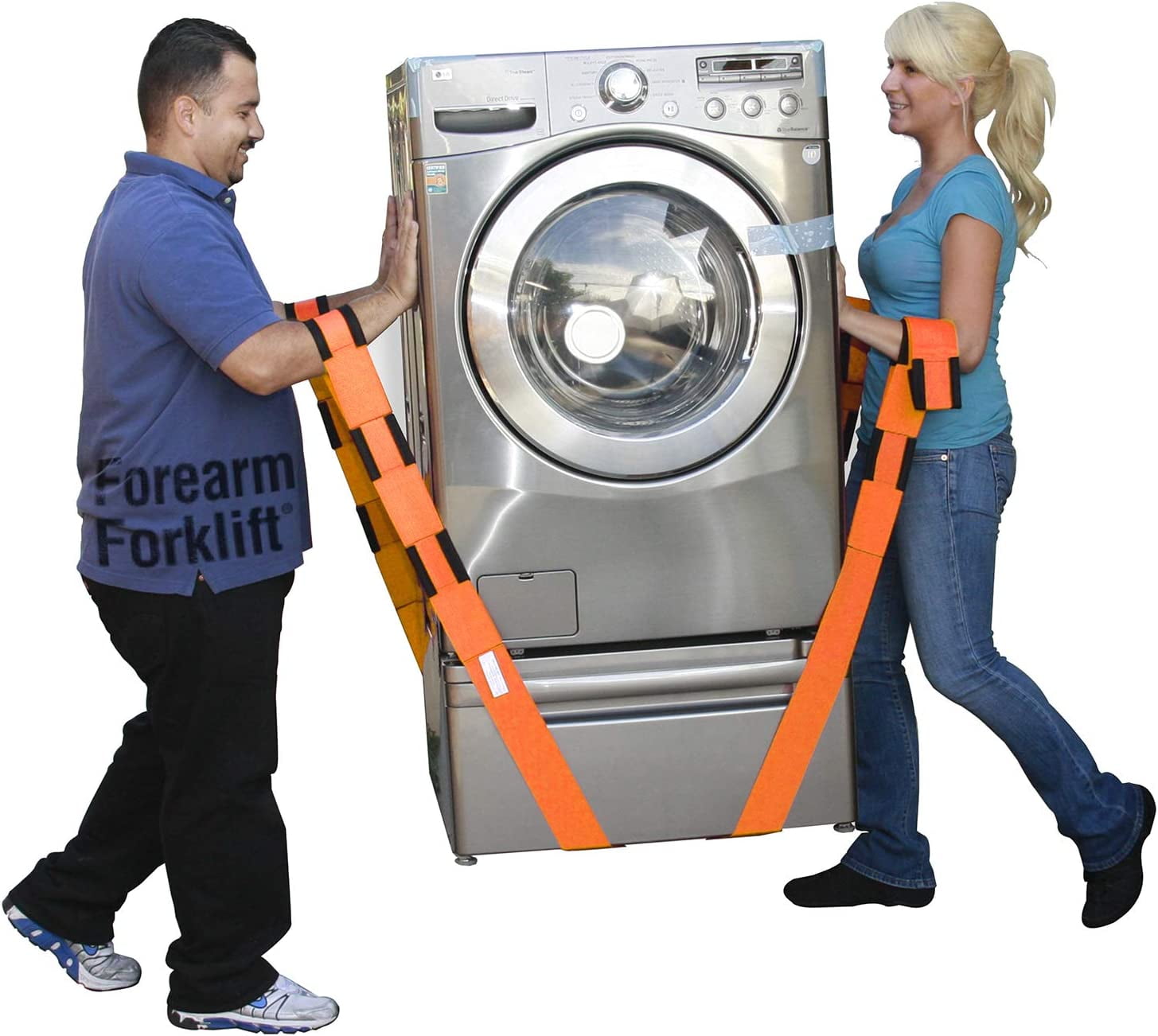 Forearm Forklift 2-Person Lifting and Moving Straps; Lift, Move and Carry Furniture, Appliances, Mattresses or Any Item up to 800 lbs. Safely and Easily Like a Pro, Orange