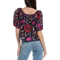thumbnail image 2 of Velvet by Graham & Spencer womens  Bubble Sleeve Silk-Blend Top, m, Red, 2 of 3