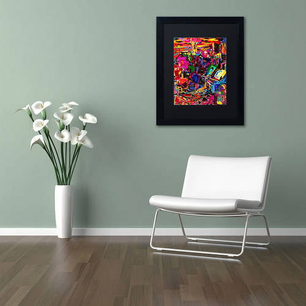 Trademark Fine Art "Fire In The Arcade" Canvas Art by Josh Byer, Black Matte, Black Frame