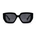 thumbnail image 3 of Womens Mod Thick Plastic Geometric Cat Eye Sunglasses Matte Black, 3 of 4
