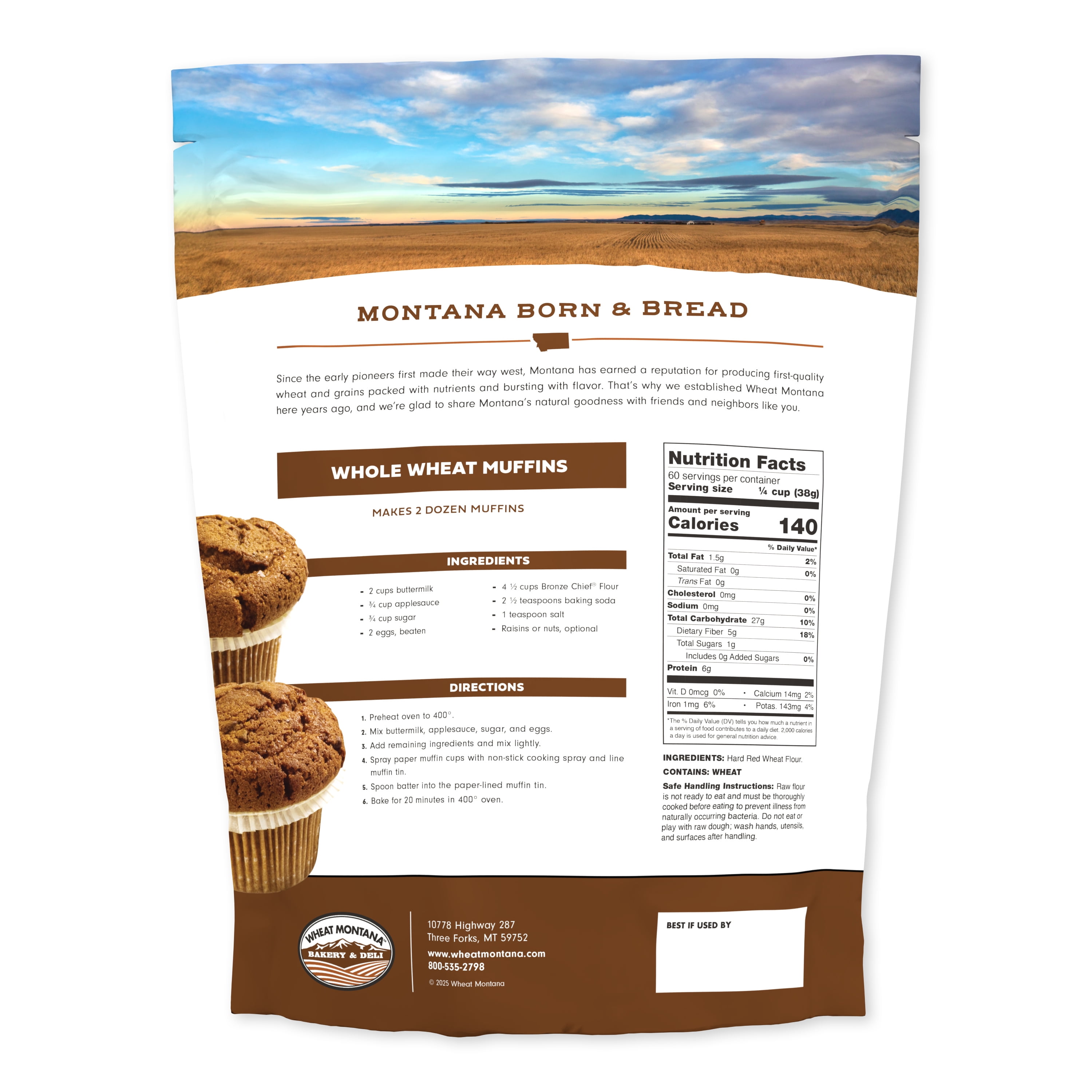 Wheat Montana Bronze Chief Hard Red Spring Wheat Berries - 25 Lb Bag | Non-GMO, Chemical Free, Whole Grain