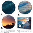 thumbnail image 3 of Designart "Sunset Horizon Tranquil Shores Beach III" Coastal Framed Wall Art Decor - Coastal Yellow Coastal Beach Entryway Framed Wall Art, 3 of 6