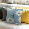 thumbnail image 3 of SHANXI Flower Throw Pillow Covers Floral It's a Good Day to be Happy Inspirational Quotes Spring Summer Farmhouse 22x22in, 3 of 5