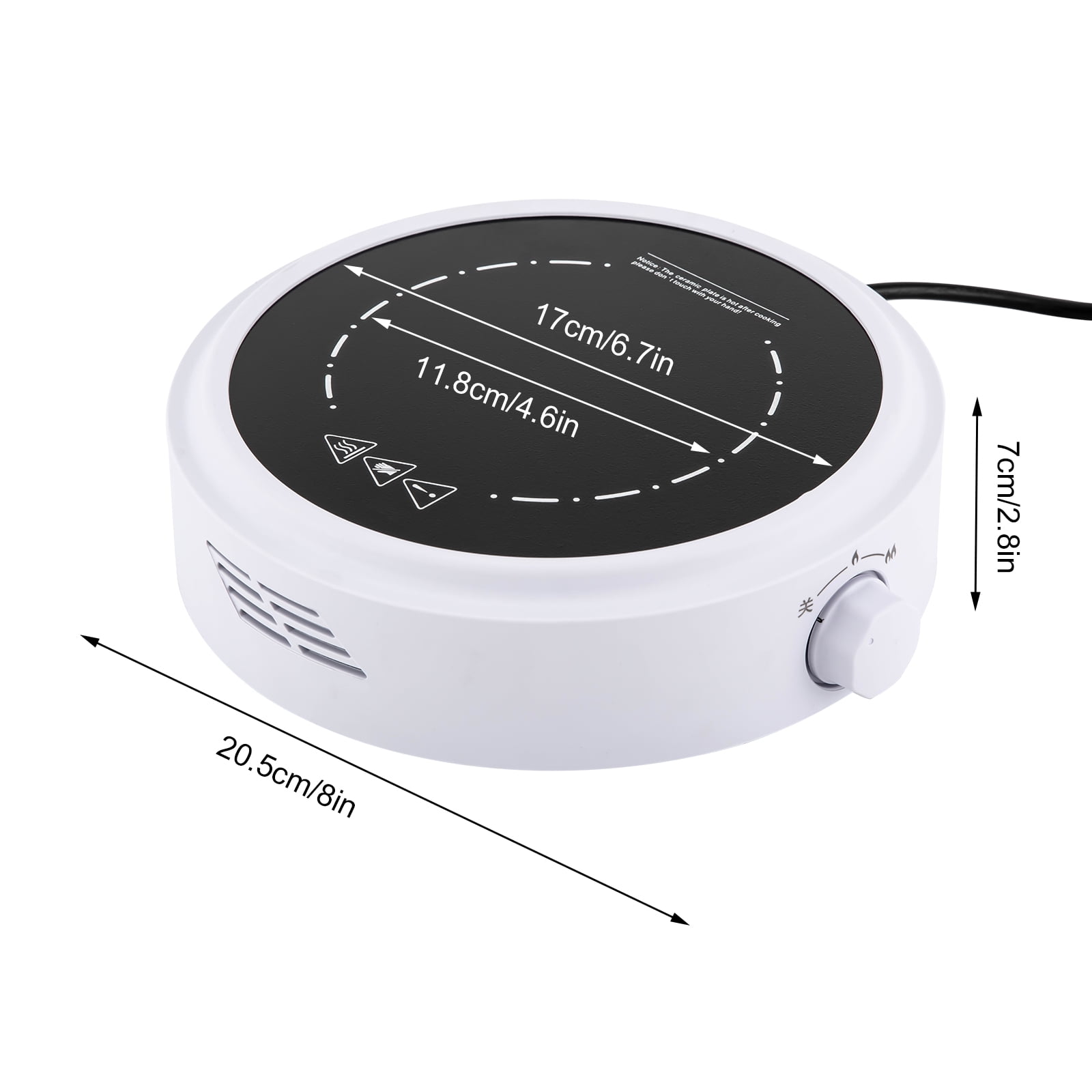 Electric Mini Stove Portable Hot Plate 700W 110V Electric Stove for Boiling Water, Making Tea and Coffee (White)