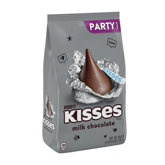 HERSHEY'S, KISSES Milk Chocolate Candy, Christmas, 35.8 oz, Bulk Party Pack