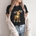 thumbnail image 2 of T-shirt de Noël Imprimé à Manches Courtes Col Rond Décontracté pour Femmes, 2 of 8