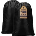 thumbnail image 1 of Canadian Linen Nylon Laundry Bags, 24"x36", 2 Pack, Drawstring Clothes Organizer Waterproof Fabric Durable Storage Bag Hamper, Black, 1 of 9