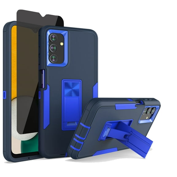 Xhy Samsung Galaxy A13 5G Case with Privacy Screen Protector, Military Grade Case with Magnetic Car Mount, Hybrid Hard Case, Samsung A13 5G for Men Women, Dark blue & Blue
